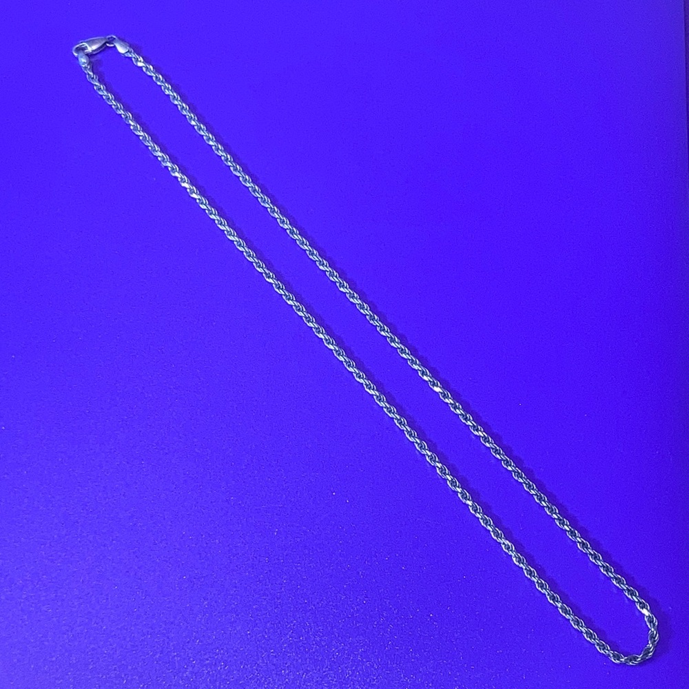 Vintage Sterling Silver Twisted Rope 10” Necklace Pre Owned